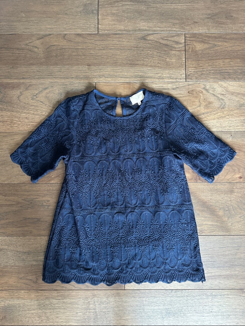 Lace Blouse, Scallop Hem Lace Top